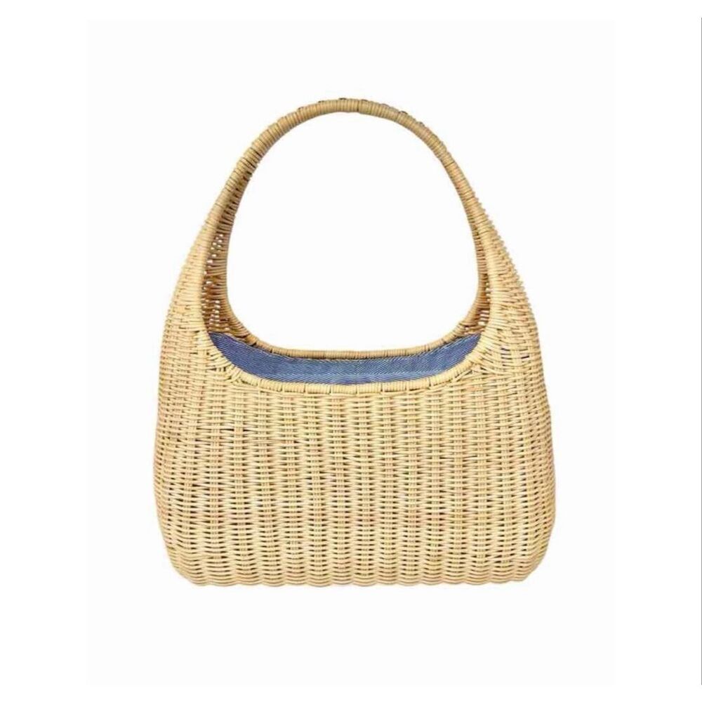🌸 JMcLaughlin Tan Medium Beach Days Wicker Bag New